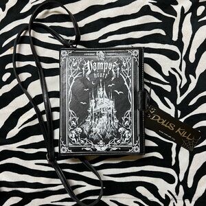 Dolls Kill Black and White Castle Crossbody Bag